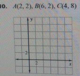 A(2,2), B(6,2), C(4,8)