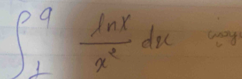 ∈t _1^(9frac ln x)x^2dx way