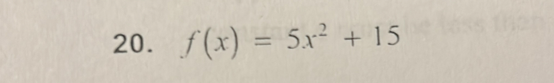 f(x)=5x^2+15