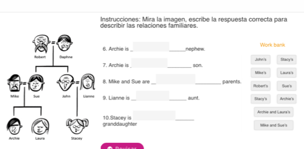 Solved: Instrucciones: Mira la imagen, escribe la respuesta correcta ...