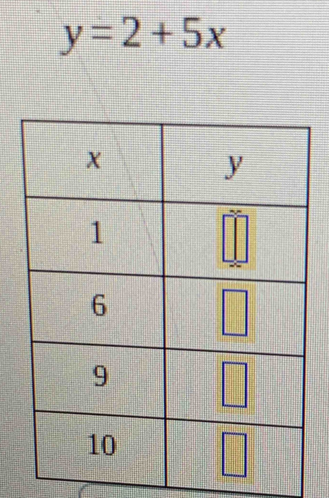 y=2+5x