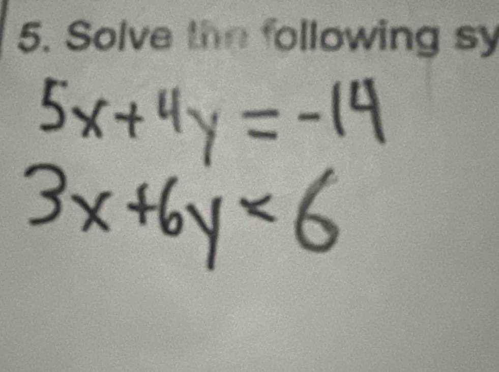 Solve the following sy