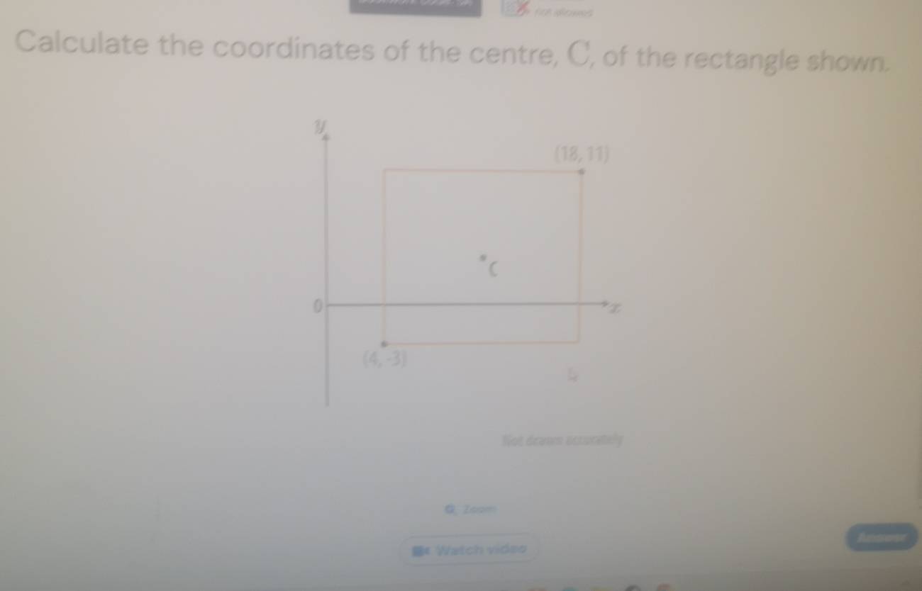 Solved: Calculate the coordinates of the centre, C, of the rectangle ...