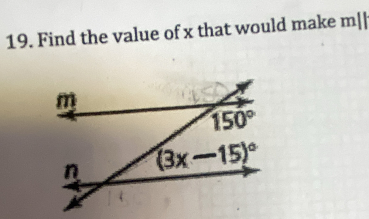 Find the value of x that would make m[|