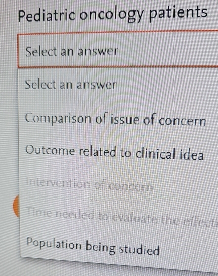 Pediatric oncology patients 
n 
cti