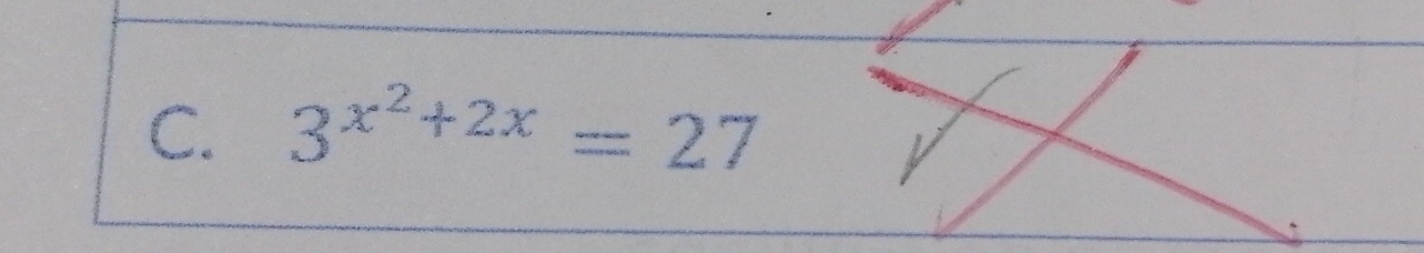 3^(x^2)+2x=27