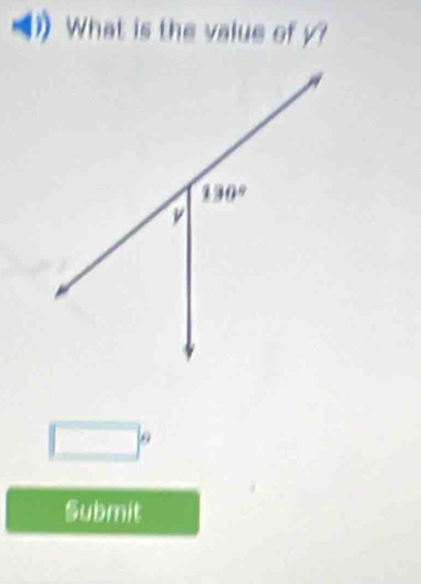 a What is the value of y?
□°
Submit