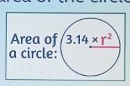 Area of
a circle: