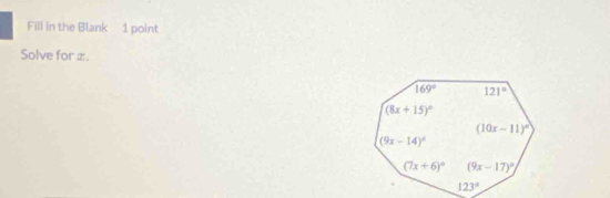 Fill in the Blank 1 point
Solve for z