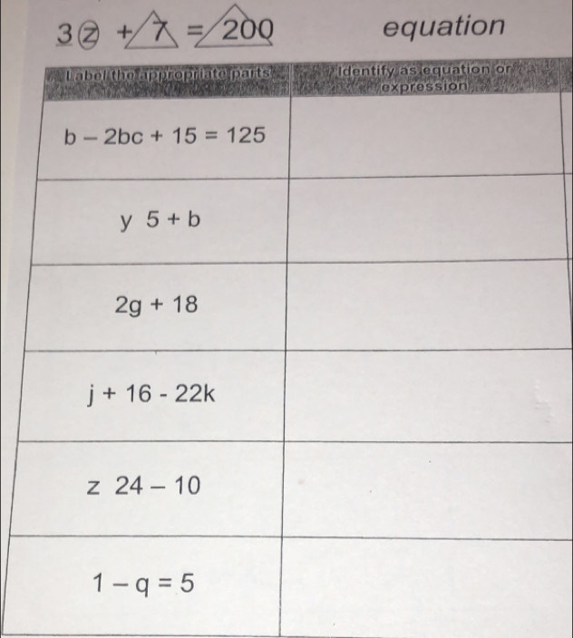 3② + 7= 200 equation