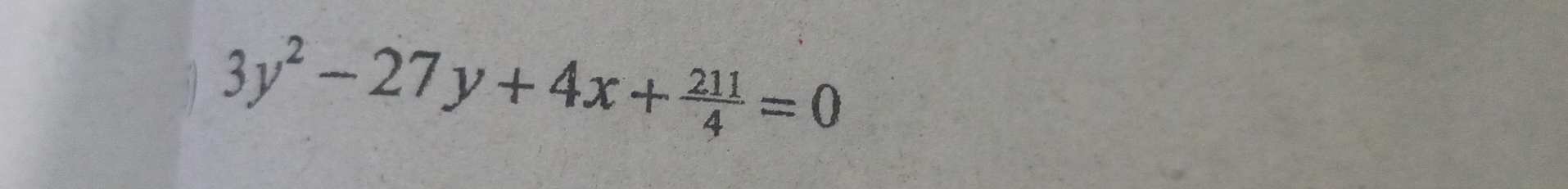 3y^2-27y+4x+ 211/4 =0