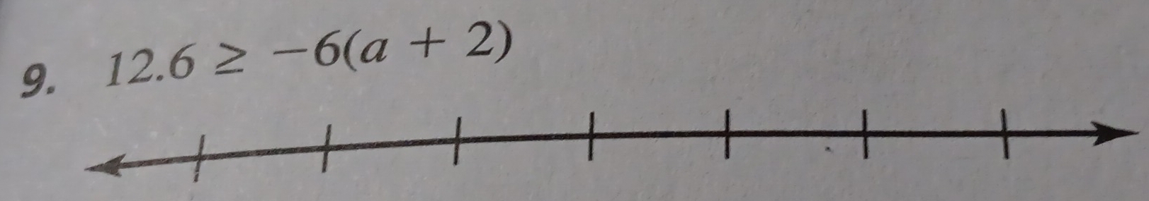 12.6≥ -6(a+2)