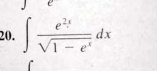 ∈t  e^(2x)/sqrt(1-e^x) dx