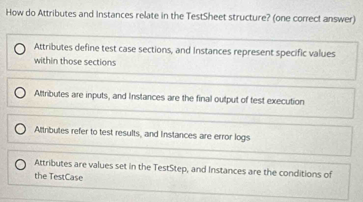 Solved: How do Attributes and Instances relate in the TestSheet ...
