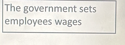 The government sets 
employees wages