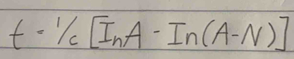 t=1/c[InA-In(A-N)]