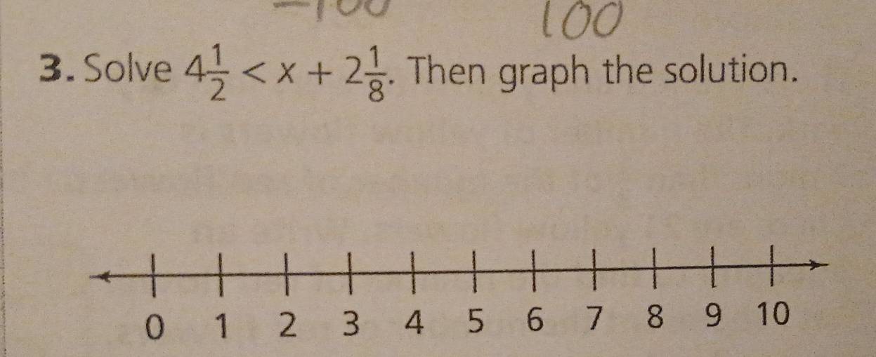 Solve 4 1/2  . Then graph the solution.