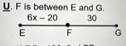 is between E and G.