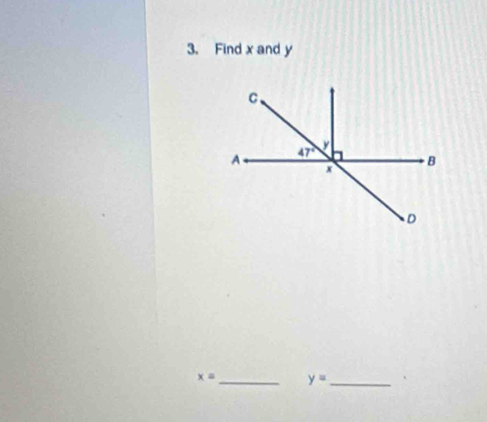 Find x and y
x= _
_ y=