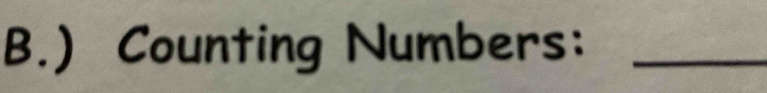 ) Counting Numbers:_