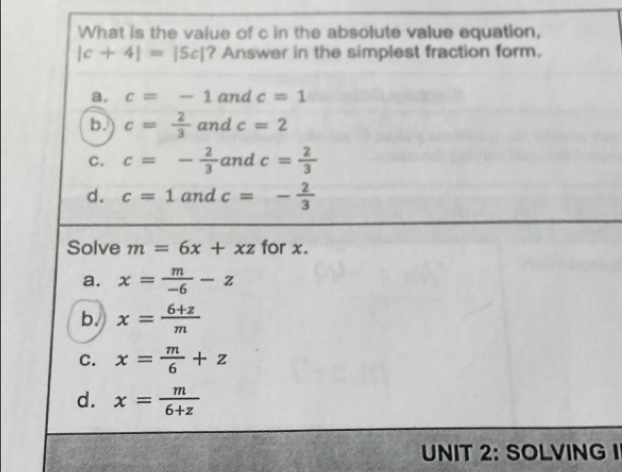 SOLVING I