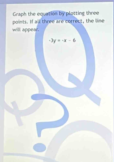 Graph the equation by plotting three