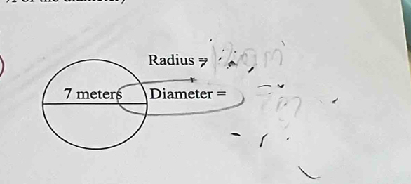 Radius
7 meters Diameter =