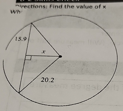 rections: Find the value of x
Wh: