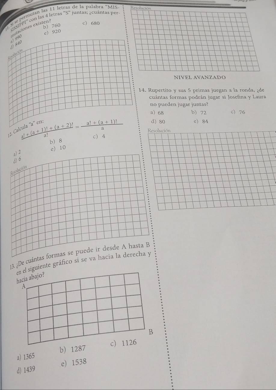 Resuelto:Sí se permutan las 11 letras de la palabra “MIS Resolución ...