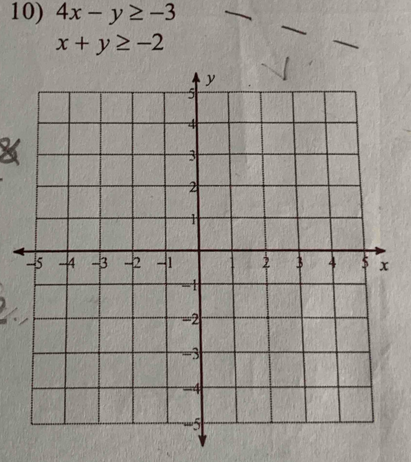 4x-y≥ -3
x+y≥ -2