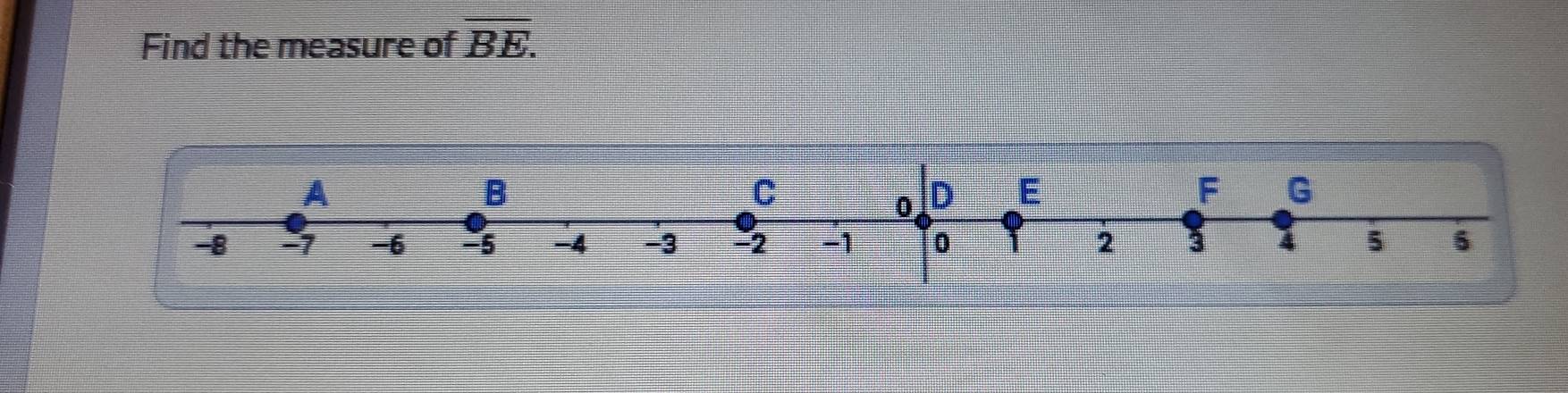 Find the measure of overline BE.