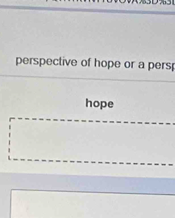 perspective of hope or a persp 
hope