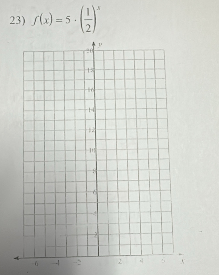 f(x)=5· ( 1/2 )^x
-6 -1 -2