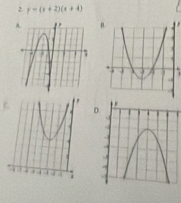 y=(x+2)(x+4)
B 
