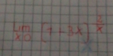 limlimits _xto 0[1-3x]^ 2/x 