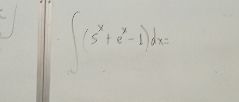 ∈t (5^x+e^x-1)dx=