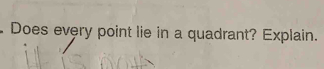 Does every point lie in a quadrant? Explain.