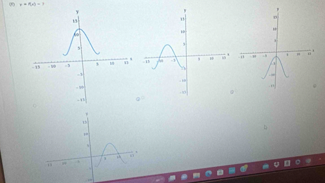 (1) y=f(x)-7

y
15
10
5
x
13 10 3 13. s 
. 10