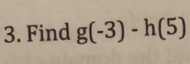 Find g(-3)-h(5)