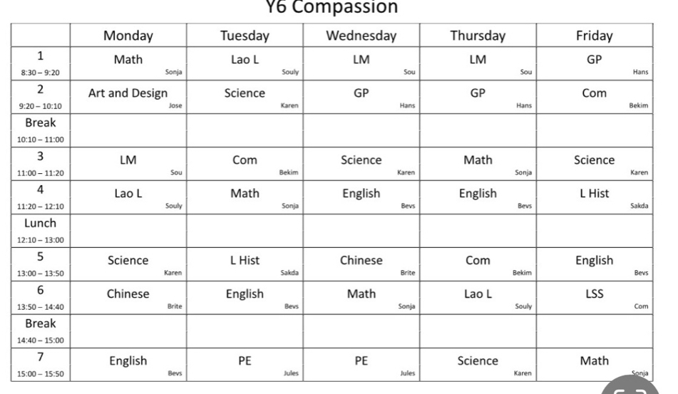 Y6 Compassion
15:00-15:50