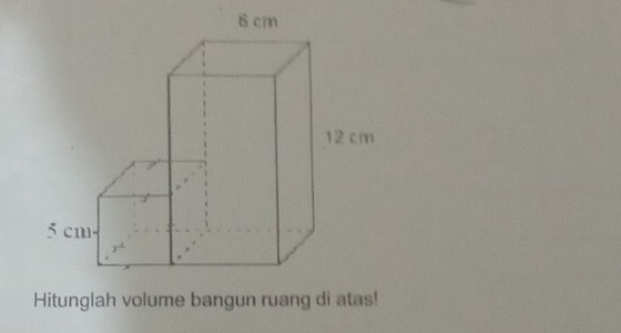 Hitunglah volume bangun ruang di atas!