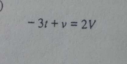 -3t+v=2V