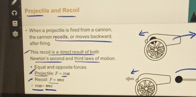 Solved: Projectile and Recoil When a projectile is fired from a cannon ...