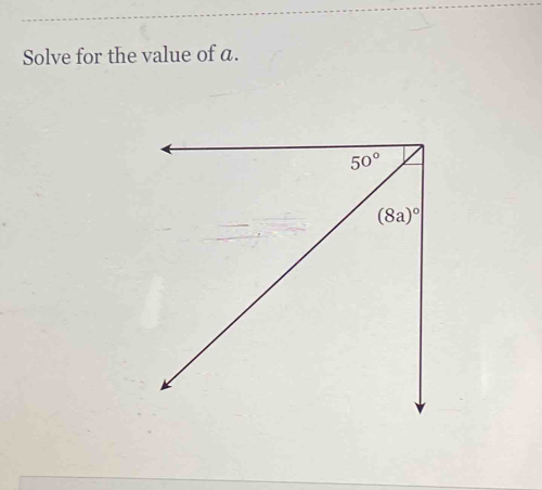 Solve for the value of a.