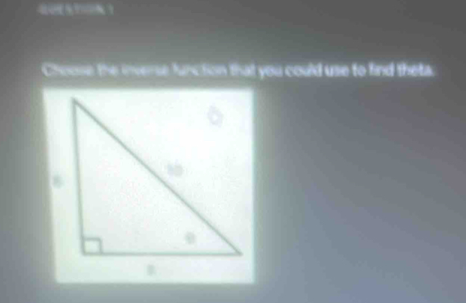 Choose the inverse function that you could use to find theta.