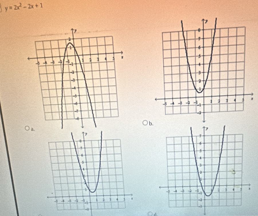 y=2x^2-2x+1
x
d.