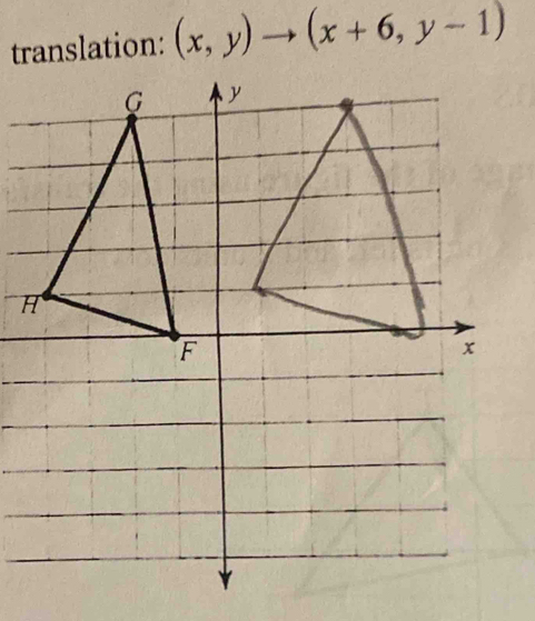 translation: (x,y)to (x+6,y-1)
H