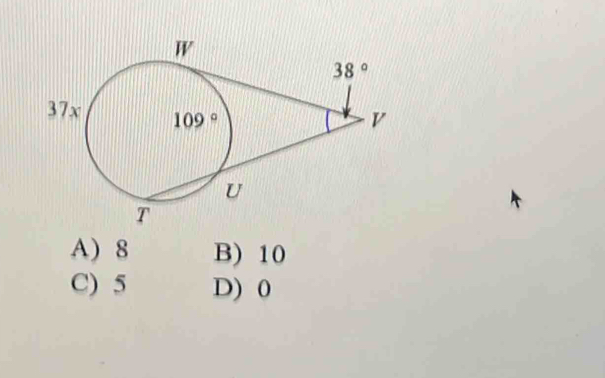 A) 8 B) 10
C) 5 D) 0