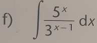 ∈t  5^x/3^(x-1) dx