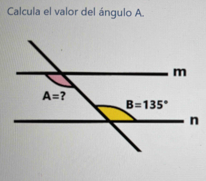 Calcula el valor del ángulo A.